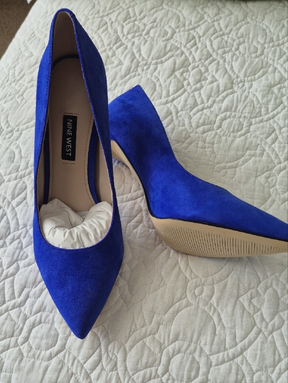 Nine West Cobalt Blue Pointed-Toe Suede Pumps - Picture 4 of 5